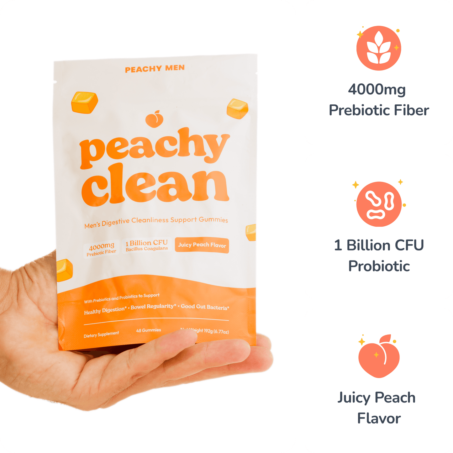 Peachy Clean Sugar-Free Pre+Probiotic Fiber Gummies